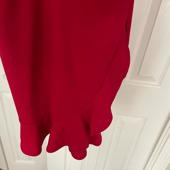 REVOLVE RED MINI RUFFLE DRESS (worn once) - Picture 3 of 4